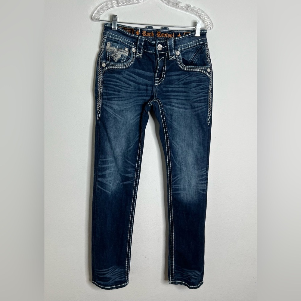 Rock Revival Women Jeans Robin Straight Blue Size 28